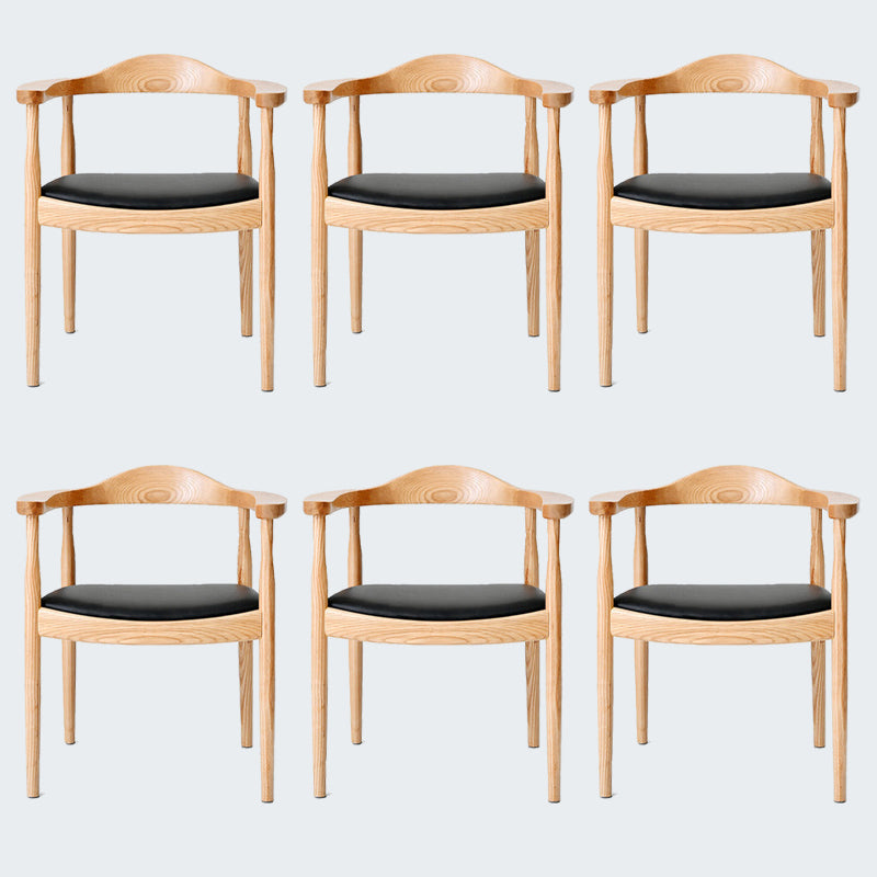 Modern Dining Chair 20'' Wide Open Arm Chair with 4 Wood Legs for Home Use Wood Faux Leather 6 Piece Set Clearhalo ' kitchen&dining_furn' 'Dining Chairs' 'Dining Tables & Seating' 'dining_chair' 'furn' 'furn_dining_chair' 'Furniture' 'furniture_dining_chair' 'Kitchen & Dining Furniture' 'kitchen' 3522252