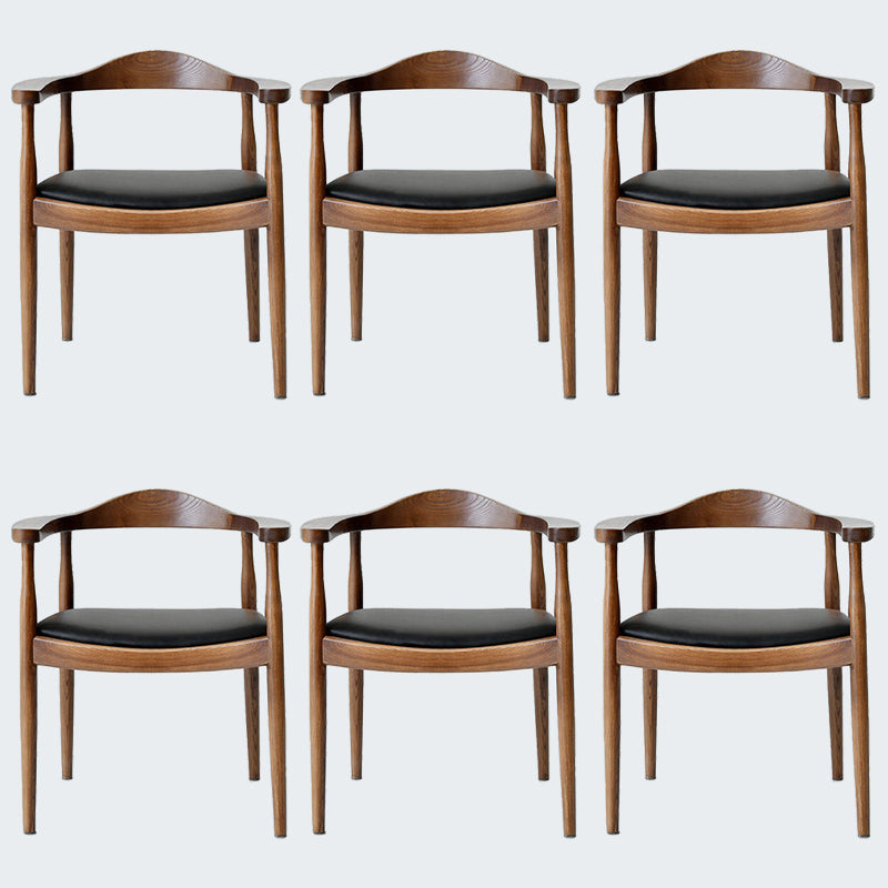 Modern Dining Chair 20'' Wide Open Arm Chair with 4 Wood Legs for Home Use Walnut Faux Leather 6 Piece Set Clearhalo ' kitchen&dining_furn' 'Dining Chairs' 'Dining Tables & Seating' 'dining_chair' 'furn' 'furn_dining_chair' 'Furniture' 'furniture_dining_chair' 'Kitchen & Dining Furniture' 'kitchen' 3522256