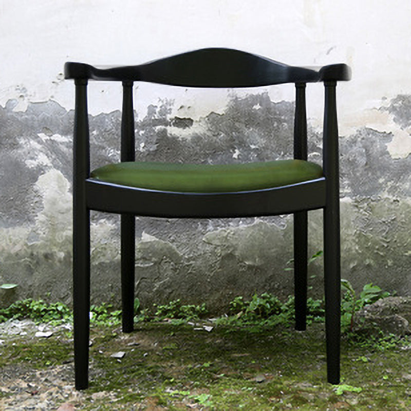 Modern Dining Chair 20'' Wide Open Arm Chair with 4 Wood Legs for Home Use Black Leather 1 Piece Clearhalo ' kitchen&dining_furn' 'Dining Chairs' 'Dining Tables & Seating' 'dining_chair' 'furn' 'furn_dining_chair' 'Furniture' 'furniture_dining_chair' 'Kitchen & Dining Furniture' 'kitchen' 3522257