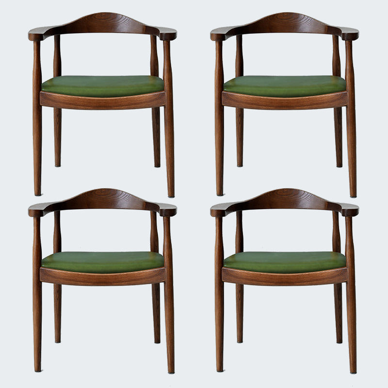 Modern Dining Chair 20'' Wide Open Arm Chair with 4 Wood Legs for Home Use Walnut Leather 4 Piece Set Clearhalo ' kitchen&dining_furn' 'Dining Chairs' 'Dining Tables & Seating' 'dining_chair' 'furn' 'furn_dining_chair' 'Furniture' 'furniture_dining_chair' 'Kitchen & Dining Furniture' 'kitchen' 3522267