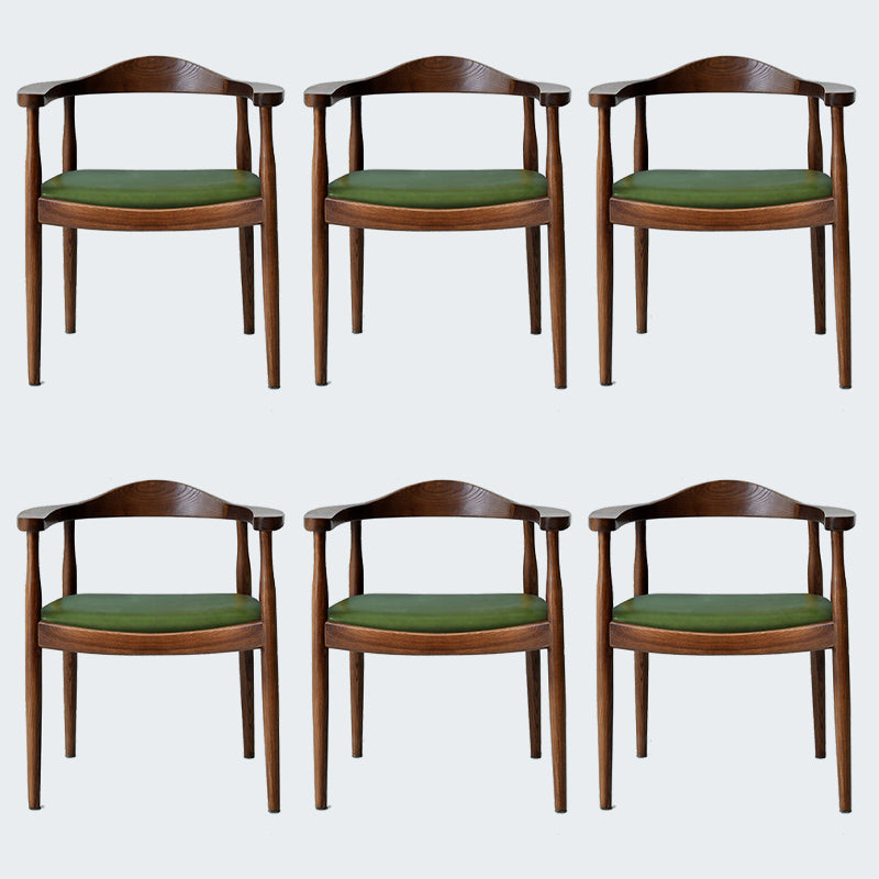Modern Dining Chair 20'' Wide Open Arm Chair with 4 Wood Legs for Home Use Walnut Leather 6 Piece Set Clearhalo ' kitchen&dining_furn' 'Dining Chairs' 'Dining Tables & Seating' 'dining_chair' 'furn' 'furn_dining_chair' 'Furniture' 'furniture_dining_chair' 'Kitchen & Dining Furniture' 'kitchen' 3522268