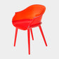 Contemporary Plastic Indoor-Outdoor Chair of 23'' Wide Dining Arm Chair Red Red 1 Piece Clearhalo ' kitchen&dining_furn' 'Dining Chairs' 'Dining Tables & Seating' 'dining_chair' 'Furniture' 'furniture_dining_chair' 'Kitchen & Dining Furniture' 'kitchen' 3522273