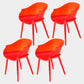 Contemporary Plastic Indoor-Outdoor Chair of 23'' Wide Dining Arm Chair Red Red Set of 4 Clearhalo ' kitchen&dining_furn' 'Dining Chairs' 'Dining Tables & Seating' 'dining_chair' 'Furniture' 'furniture_dining_chair' 'Kitchen & Dining Furniture' 'kitchen' 3522277