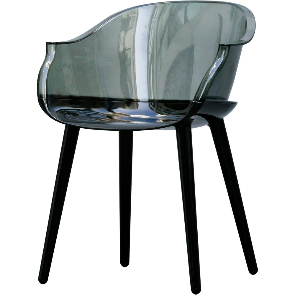 Contemporary Plastic Indoor-Outdoor Chair of 23'' Wide Dining Arm Chair Black Black 1 Piece Clearhalo ' kitchen&dining_furn' 'Dining Chairs' 'Dining Tables & Seating' 'dining_chair' 'Furniture' 'furniture_dining_chair' 'Kitchen & Dining Furniture' 'kitchen' 3522278