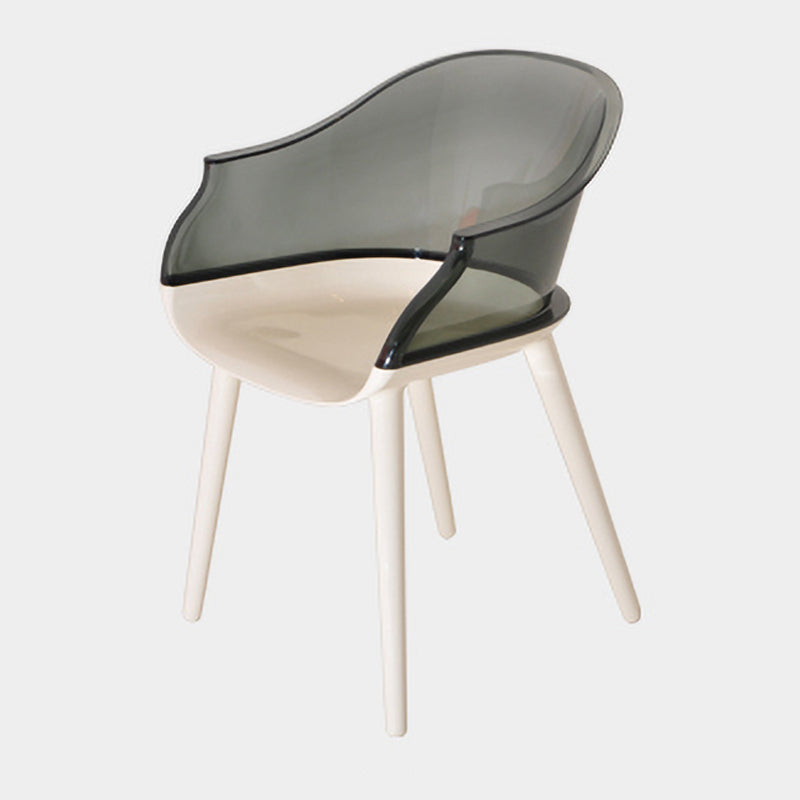 Contemporary Plastic Indoor-Outdoor Chair of 23'' Wide Dining Arm Chair Black White 1 Piece Clearhalo ' kitchen&dining_furn' 'Dining Chairs' 'Dining Tables & Seating' 'dining_chair' 'Furniture' 'furniture_dining_chair' 'Kitchen & Dining Furniture' 'kitchen' 3522279