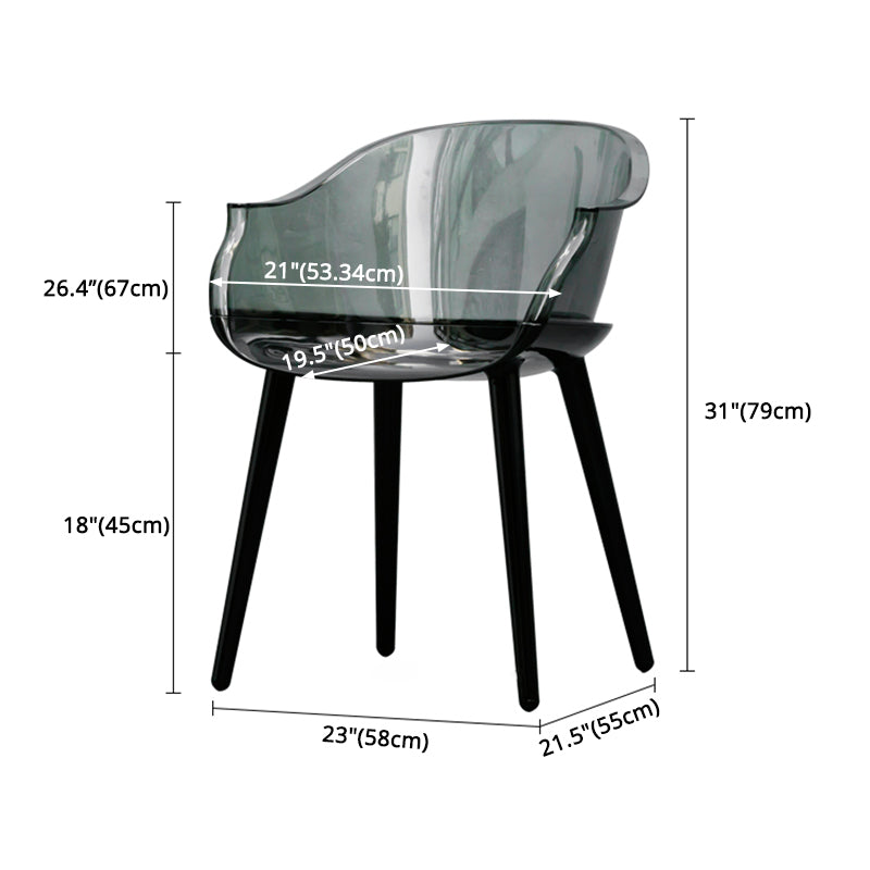 Contemporary Plastic Indoor-Outdoor Chair of 23'' Wide Dining Arm Chair Clearhalo ' kitchen&dining_furn' 'Dining Chairs' 'Dining Tables & Seating' 'dining_chair' 'Furniture' 'furniture_dining_chair' 'Kitchen & Dining Furniture' 'kitchen' 3522288