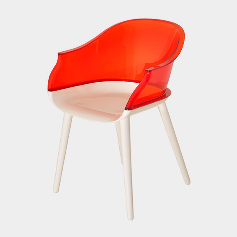 Contemporary Plastic Indoor-Outdoor Chair of 23'' Wide Dining Arm Chair Red White 1 Piece Clearhalo ' kitchen&dining_furn' 'Dining Chairs' 'Dining Tables & Seating' 'dining_chair' 'Furniture' 'furniture_dining_chair' 'Kitchen & Dining Furniture' 'kitchen' 3522291