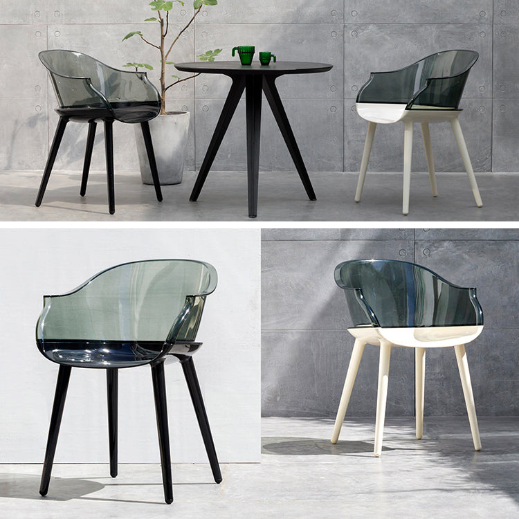 Contemporary Plastic Indoor-Outdoor Chair of 23'' Wide Dining Arm Chair Clearhalo ' kitchen&dining_furn' 'Dining Chairs' 'Dining Tables & Seating' 'dining_chair' 'Furniture' 'furniture_dining_chair' 'Kitchen & Dining Furniture' 'kitchen' 3522293