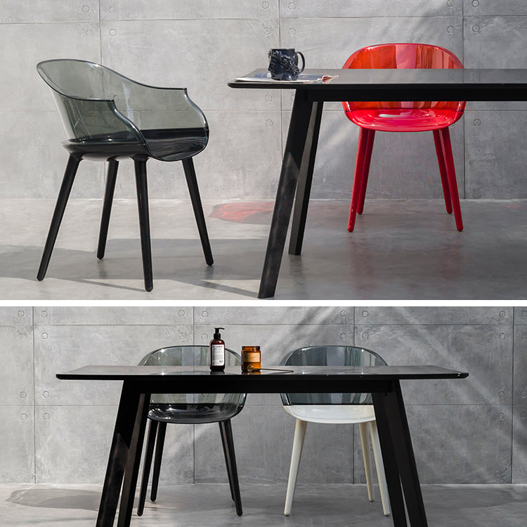 Contemporary Plastic Indoor-Outdoor Chair of 23'' Wide Dining Arm Chair Clearhalo ' kitchen&dining_furn' 'Dining Chairs' 'Dining Tables & Seating' 'dining_chair' 'Furniture' 'furniture_dining_chair' 'Kitchen & Dining Furniture' 'kitchen' 3522295