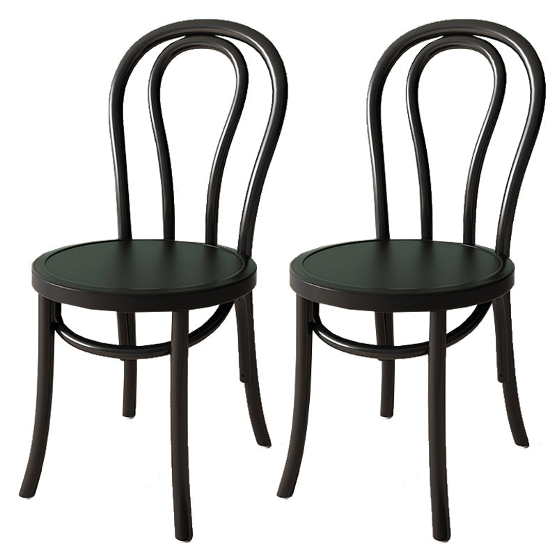 Modern Kitchen Windsor Back Dining Side Chair Solid Wood Dining Side Chair Black Wood Set of 2 Clearhalo ' kitchen&dining_furn' 'Dining Chairs' 'Dining Tables & Seating' 'dining_chair' 'Furniture' 'furniture_dining_chair' 'Kitchen & Dining Furniture' 'kitchen' 3522313