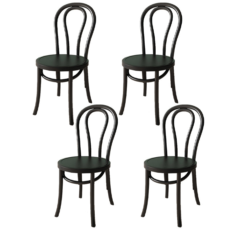 Modern Kitchen Windsor Back Dining Side Chair Solid Wood Dining Side Chair Black Wood Set of 4 Clearhalo ' kitchen&dining_furn' 'Dining Chairs' 'Dining Tables & Seating' 'dining_chair' 'Furniture' 'furniture_dining_chair' 'Kitchen & Dining Furniture' 'kitchen' 3522314