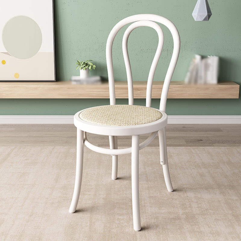 Modern Kitchen Windsor Back Dining Side Chair Solid Wood Dining Side Chair White Wicker & Rattan 1 Piece Clearhalo ' kitchen&dining_furn' 'Dining Chairs' 'Dining Tables & Seating' 'dining_chair' 'Furniture' 'furniture_dining_chair' 'Kitchen & Dining Furniture' 'kitchen' 3522338