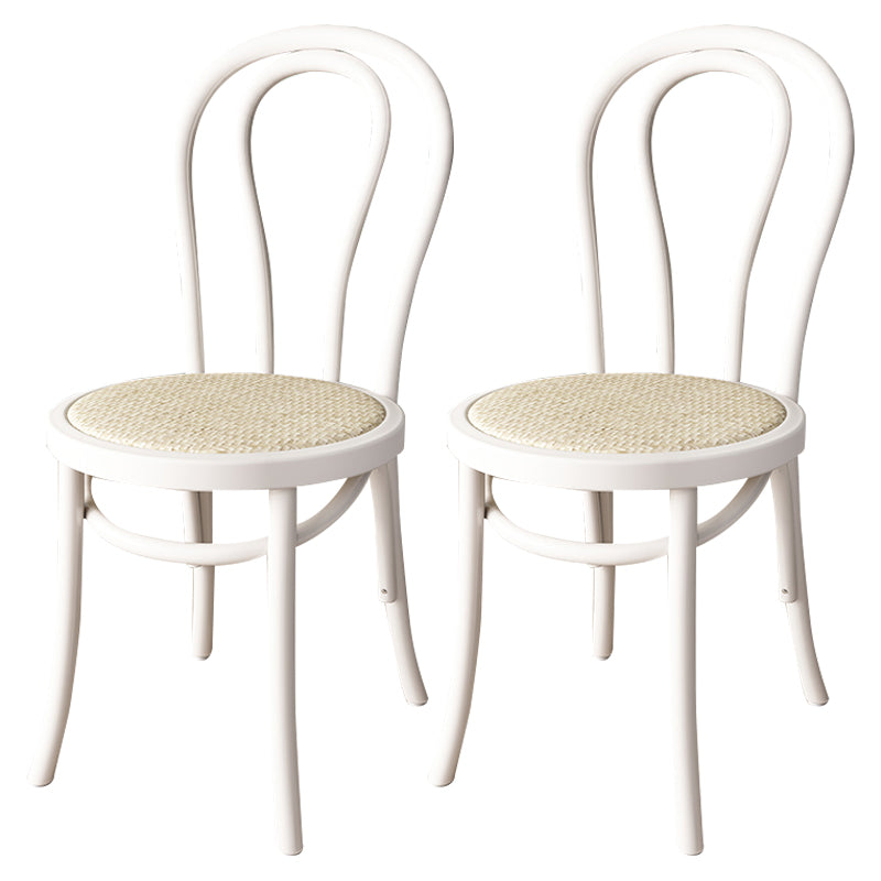 Modern Kitchen Windsor Back Dining Side Chair Solid Wood Dining Side Chair White Wicker & Rattan Set of 2 Clearhalo ' kitchen&dining_furn' 'Dining Chairs' 'Dining Tables & Seating' 'dining_chair' 'Furniture' 'furniture_dining_chair' 'Kitchen & Dining Furniture' 'kitchen' 3522339
