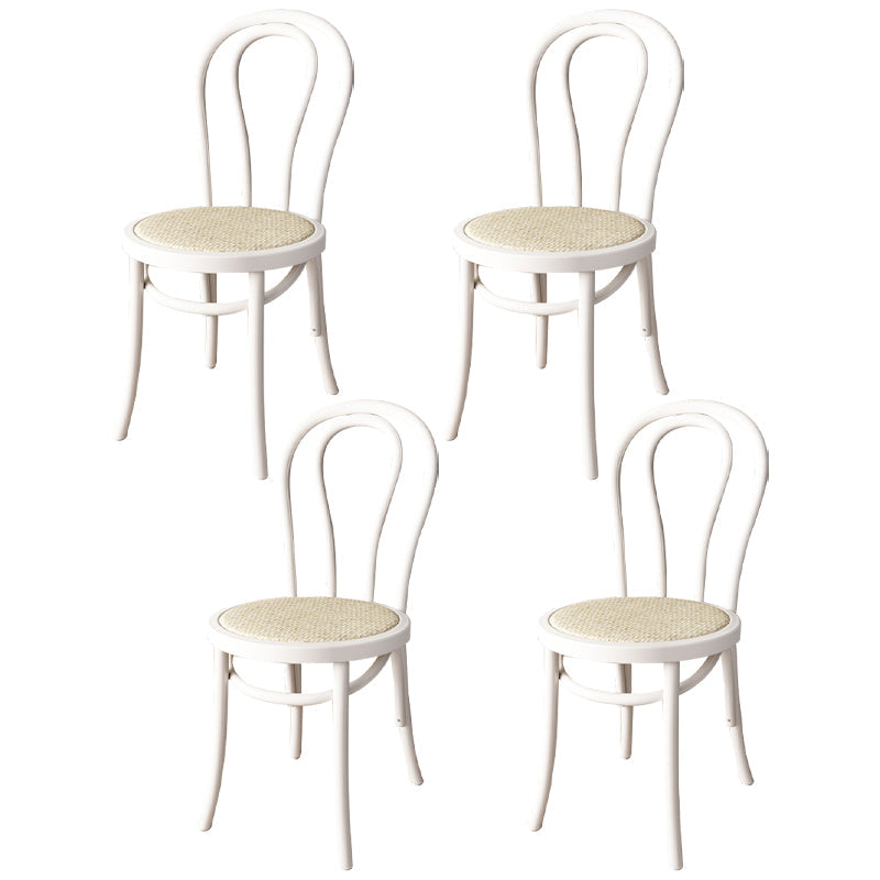 Modern Kitchen Windsor Back Dining Side Chair Solid Wood Dining Side Chair White Wicker & Rattan Set of 4 Clearhalo ' kitchen&dining_furn' 'Dining Chairs' 'Dining Tables & Seating' 'dining_chair' 'Furniture' 'furniture_dining_chair' 'Kitchen & Dining Furniture' 'kitchen' 3522340