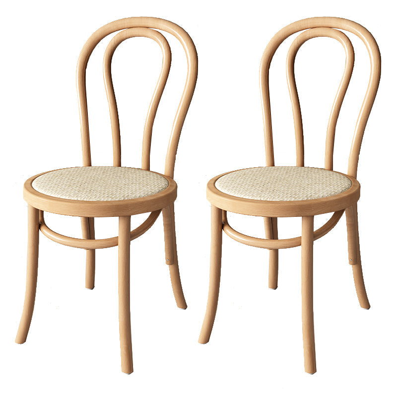 Modern Kitchen Windsor Back Dining Side Chair Solid Wood Dining Side Chair Natural Wicker & Rattan Set of 2 Clearhalo ' kitchen&dining_furn' 'Dining Chairs' 'Dining Tables & Seating' 'dining_chair' 'Furniture' 'furniture_dining_chair' 'Kitchen & Dining Furniture' 'kitchen' 3522344