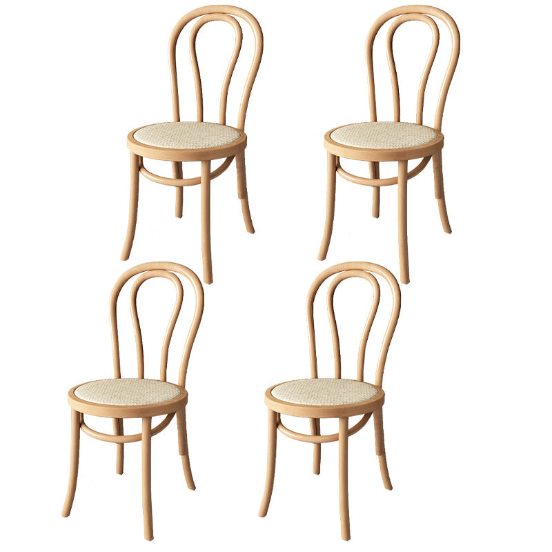 Modern Kitchen Windsor Back Dining Side Chair Solid Wood Dining Side Chair Natural Wicker & Rattan Set of 4 Clearhalo ' kitchen&dining_furn' 'Dining Chairs' 'Dining Tables & Seating' 'dining_chair' 'Furniture' 'furniture_dining_chair' 'Kitchen & Dining Furniture' 'kitchen' 3522345