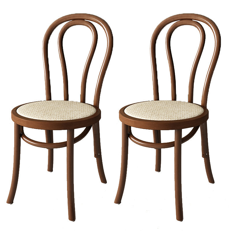 Modern Kitchen Windsor Back Dining Side Chair Solid Wood Dining Side Chair Walnut Wicker & Rattan Set of 2 Clearhalo ' kitchen&dining_furn' 'Dining Chairs' 'Dining Tables & Seating' 'dining_chair' 'Furniture' 'furniture_dining_chair' 'Kitchen & Dining Furniture' 'kitchen' 3522346