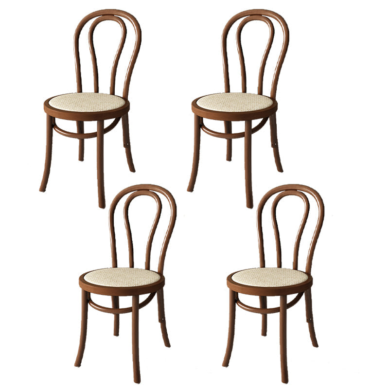 Modern Kitchen Windsor Back Dining Side Chair Solid Wood Dining Side Chair Walnut Wicker & Rattan Set of 4 Clearhalo ' kitchen&dining_furn' 'Dining Chairs' 'Dining Tables & Seating' 'dining_chair' 'Furniture' 'furniture_dining_chair' 'Kitchen & Dining Furniture' 'kitchen' 3522347