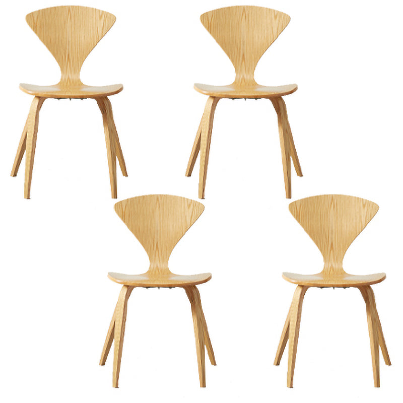 Contemporary Solid Wood Dining Chairs Armless Dining Chairs for Home Use Natural 4 Piece Set Clearhalo ' kitchen&dining_furn' 'Dining Chairs' 'Dining Tables & Seating' 'dining_chair' 'furn' 'furn_dining_chair' 'Furniture' 'furniture_dining_chair' 'Kitchen & Dining Furniture' 'kitchen' 3522350