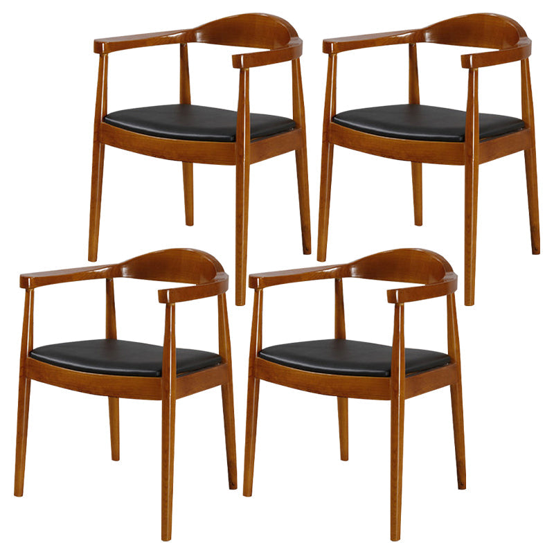 Modern Style Wood Dining Chair Stackable Open Back Dining Side Chair for Home Brown 4 Piece Set Clearhalo ' kitchen&dining_furn' 'Dining Chairs' 'Dining Tables & Seating' 'dining_chair' 'furn' 'furn_dining_chair' 'Furniture' 'furniture_dining_chair' 'Kitchen & Dining Furniture' 'kitchen' 3522452