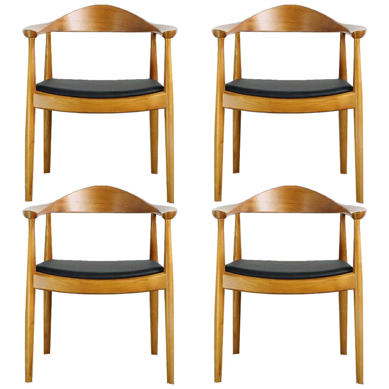 Modern Style Wood Dining Chair Stackable Open Back Dining Side Chair for Home Dark Brown 4 Piece Set Clearhalo ' kitchen&dining_furn' 'Dining Chairs' 'Dining Tables & Seating' 'dining_chair' 'furn' 'furn_dining_chair' 'Furniture' 'furniture_dining_chair' 'Kitchen & Dining Furniture' 'kitchen' 3522458