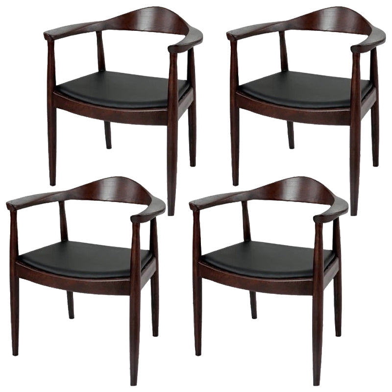 Modern Style Wood Dining Chair Stackable Open Back Dining Side Chair for Home Black-Wood 4 Piece Set Clearhalo ' kitchen&dining_furn' 'Dining Chairs' 'Dining Tables & Seating' 'dining_chair' 'furn' 'furn_dining_chair' 'Furniture' 'furniture_dining_chair' 'Kitchen & Dining Furniture' 'kitchen' 3522463