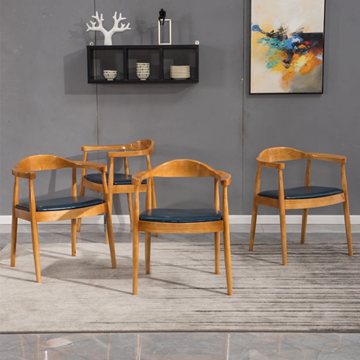 Modern Style Wood Dining Chair Stackable Open Back Dining Side Chair for Home Clearhalo ' kitchen&dining_furn' 'Dining Chairs' 'Dining Tables & Seating' 'dining_chair' 'furn' 'furn_dining_chair' 'Furniture' 'furniture_dining_chair' 'Kitchen & Dining Furniture' 'kitchen' 3522467