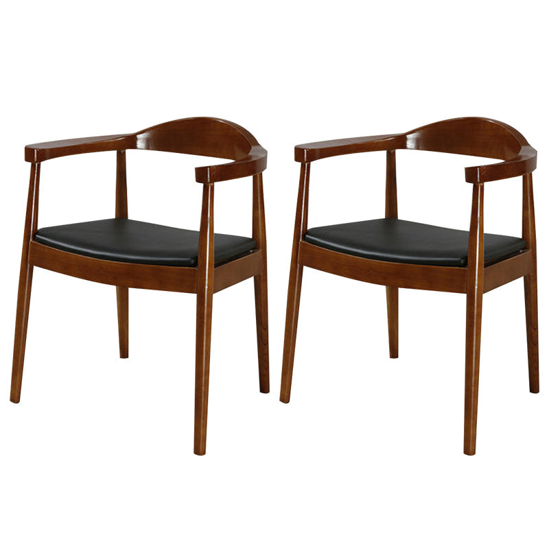 Modern Style Wood Dining Chair Stackable Open Back Dining Side Chair for Home Walnut 2 Piece Set Clearhalo ' kitchen&dining_furn' 'Dining Chairs' 'Dining Tables & Seating' 'dining_chair' 'furn' 'furn_dining_chair' 'Furniture' 'furniture_dining_chair' 'Kitchen & Dining Furniture' 'kitchen' 3522471