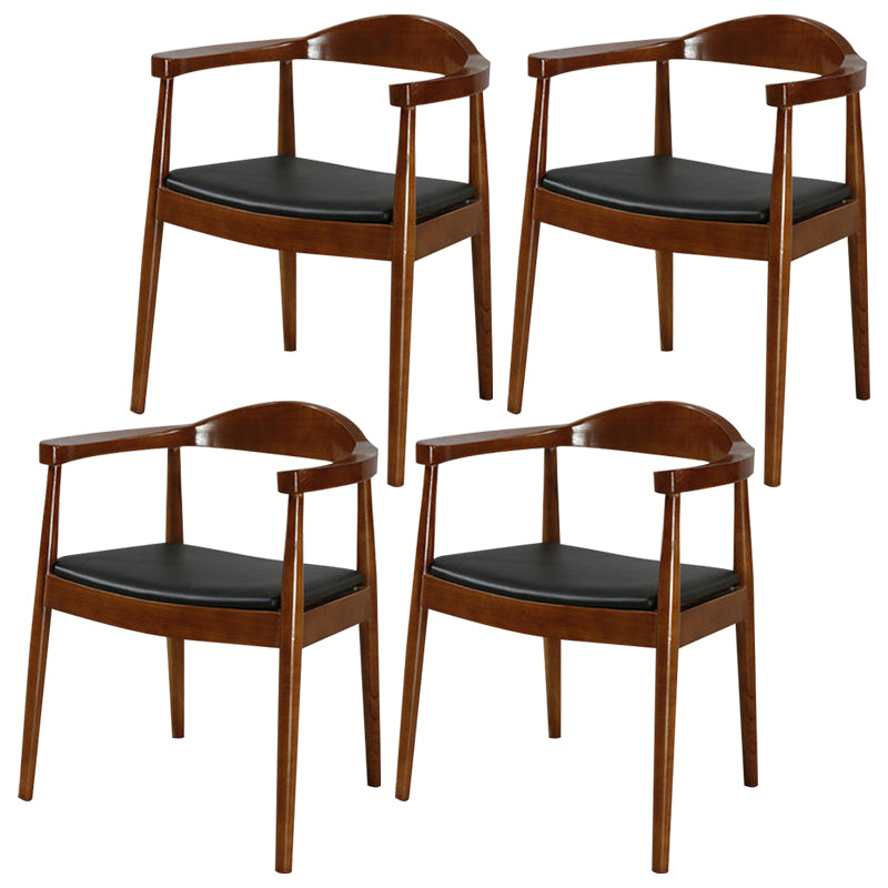 Modern Style Wood Dining Chair Stackable Open Back Dining Side Chair for Home Walnut 4 Piece Set Clearhalo ' kitchen&dining_furn' 'Dining Chairs' 'Dining Tables & Seating' 'dining_chair' 'furn' 'furn_dining_chair' 'Furniture' 'furniture_dining_chair' 'Kitchen & Dining Furniture' 'kitchen' 3522472