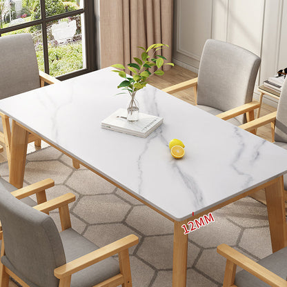 Minimalist Sintered Stone Top Kitchen Dining Set White Standard Dining Set with 4 Legs Table Table Only Clearhalo 'Dining Room Sets' 'Dining Tables & Seating' 'dining_room_set' 'furn' 'furn_dining_room_set' 'Furniture' 'furniture_dining_room_set' 'Kitchen & Dining Furniture' 'kitchen&dining_furn' 'kitchen' 3522474