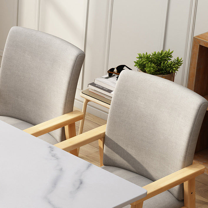 Minimalist Sintered Stone Top Kitchen Dining Set White Standard Dining Set with 4 Legs Table Clearhalo 'Dining Room Sets' 'Dining Tables & Seating' 'dining_room_set' 'furn' 'furn_dining_room_set' 'Furniture' 'furniture_dining_room_set' 'Kitchen & Dining Furniture' 'kitchen&dining_furn' 'kitchen' 3522481