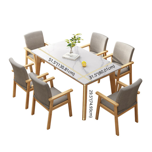 Minimalist Sintered Stone Top Kitchen Dining Set White Standard Dining Set with 4 Legs Table Clearhalo 'Dining Room Sets' 'Dining Tables & Seating' 'dining_room_set' 'furn' 'furn_dining_room_set' 'Furniture' 'furniture_dining_room_set' 'Kitchen & Dining Furniture' 'kitchen&dining_furn' 'kitchen' 3522483