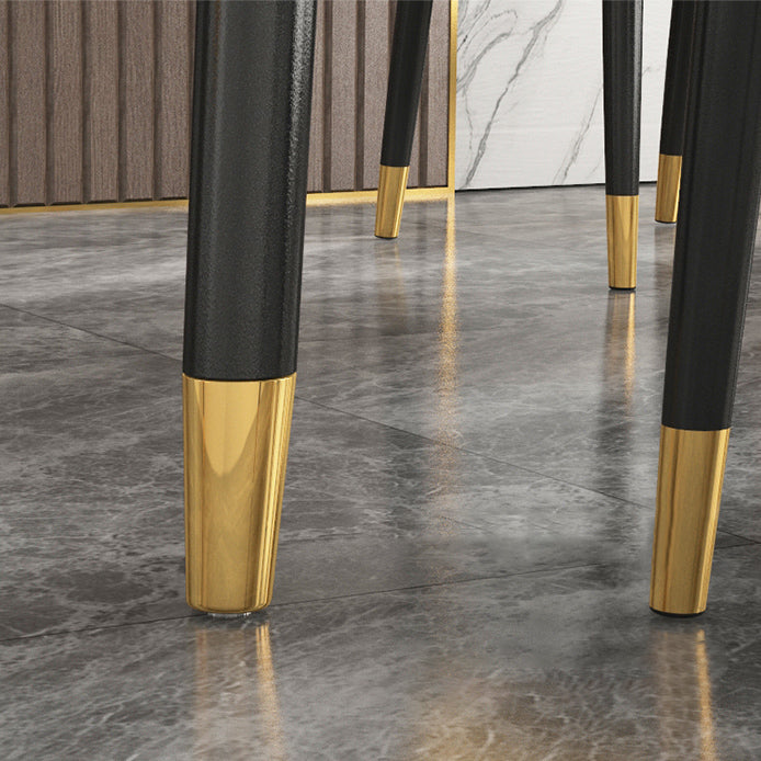 Modern Sintered Stone Table Set of 5/7 with Rectangle Table Dining Set with PU Leather Chairs Clearhalo 'Dining Room Sets' 'Dining Tables & Seating' 'dining_room_set' 'furn' 'furn_dining_room_set' 'Furniture' 'furniture_dining_room_set' 'Kitchen & Dining Furniture' 'kitchen&dining_furn' 'kitchen' 3522494