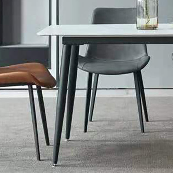 Dining Room Set Modern with Sintered Stone Dining Table and Padded Chairs Clearhalo 'Dining Room Sets' 'Dining Tables & Seating' 'dining_room_set' 'furn' 'furn_dining_room_set' 'Furniture' 'furniture_dining_room_set' 'Kitchen & Dining Furniture' 'kitchen&dining_furn' 'kitchen' 3522520