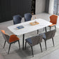 Contemporary Table Set with Sintered Stone Table and Upholstered Chairs 7 Piece Set Clearhalo 'Dining Room Sets' 'Dining Tables & Seating' 'dining_room_set' 'furn' 'furn_dining_room_set' 'Furniture' 'furniture_dining_room_set' 'Kitchen & Dining Furniture' 'kitchen&dining_furn' 'kitchen' 3522539