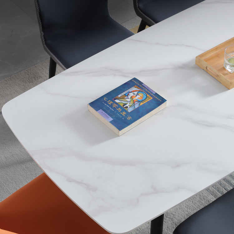 Contemporary Table Set with Sintered Stone Table and Upholstered Chairs Clearhalo 'Dining Room Sets' 'Dining Tables & Seating' 'dining_room_set' 'furn' 'furn_dining_room_set' 'Furniture' 'furniture_dining_room_set' 'Kitchen & Dining Furniture' 'kitchen&dining_furn' 'kitchen' 3522542