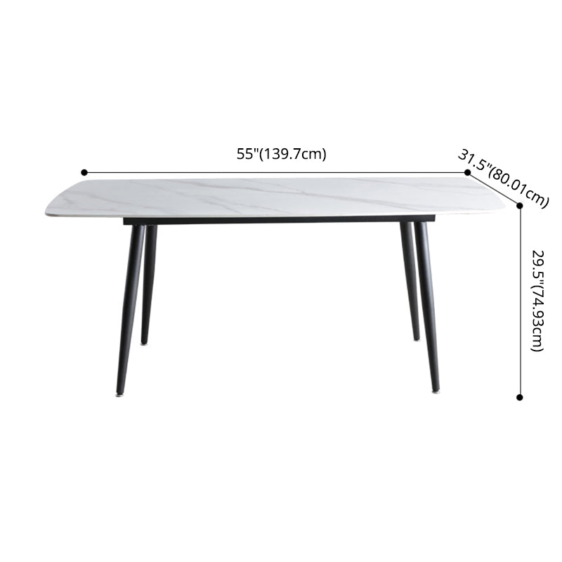 Contemporary Table Set with Sintered Stone Table and Upholstered Chairs Clearhalo 'Dining Room Sets' 'Dining Tables & Seating' 'dining_room_set' 'furn' 'furn_dining_room_set' 'Furniture' 'furniture_dining_room_set' 'Kitchen & Dining Furniture' 'kitchen&dining_furn' 'kitchen' 3522548