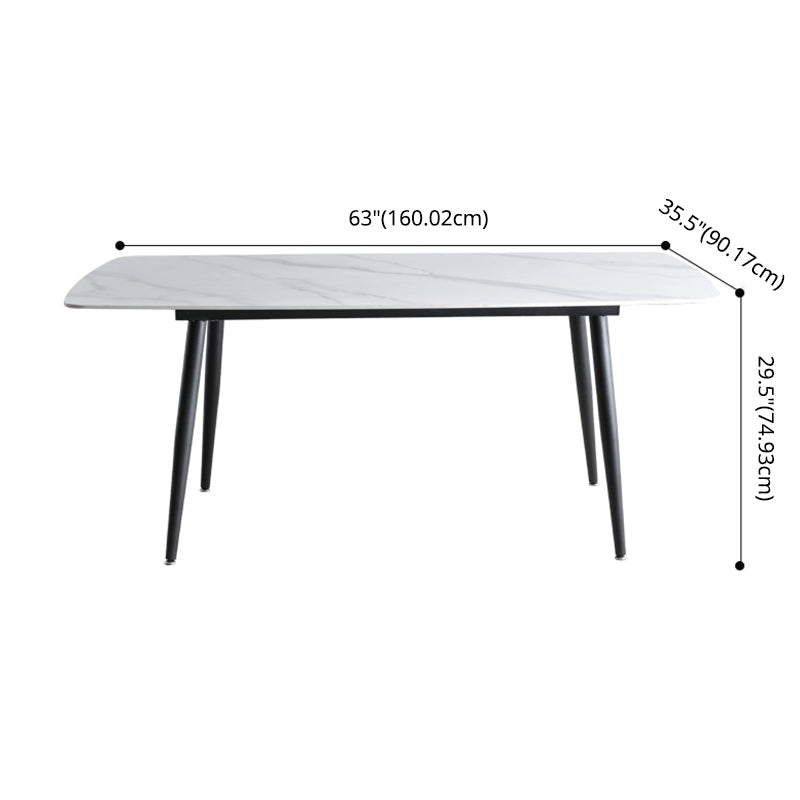 Contemporary Table Set with Sintered Stone Table and Upholstered Chairs Clearhalo 'Dining Room Sets' 'Dining Tables & Seating' 'dining_room_set' 'furn' 'furn_dining_room_set' 'Furniture' 'furniture_dining_room_set' 'Kitchen & Dining Furniture' 'kitchen&dining_furn' 'kitchen' 3522549