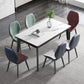 Modern Sintered Stone Table Set of 5/7 with Rectangle Table Dining Set with PU Leather Chairs Clearhalo 'Dining Room Sets' 'Dining Tables & Seating' 'dining_room_set' 'furn' 'furn_dining_room_set' 'Furniture' 'furniture_dining_room_set' 'Kitchen & Dining Furniture' 'kitchen&dining_furn' 'kitchen' 3522553