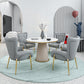 Modern Style Sintered Stone Dining Set with Round Shape Dinette Set with Pedestal Base Clearhalo 'Dining Room Sets' 'Dining Tables & Seating' 'dining_room_set' 'furn' 'furn_dining_room_set' 'Furniture' 'furniture_dining_room_set' 'Kitchen & Dining Furniture' 'kitchen&dining_furn' 'kitchen' 3522566