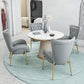 Modern Style Sintered Stone Dining Set with Round Shape Dinette Set with Pedestal Base Clearhalo 'Dining Room Sets' 'Dining Tables & Seating' 'dining_room_set' 'furn' 'furn_dining_room_set' 'Furniture' 'furniture_dining_room_set' 'Kitchen & Dining Furniture' 'kitchen&dining_furn' 'kitchen' 3522567