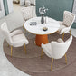 Modern Style Sintered Stone Dining Set with Round Shape Dinette Set with Pedestal Base Clearhalo 'Dining Room Sets' 'Dining Tables & Seating' 'dining_room_set' 'furn' 'furn_dining_room_set' 'Furniture' 'furniture_dining_room_set' 'Kitchen & Dining Furniture' 'kitchen&dining_furn' 'kitchen' 3522568