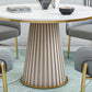 Modern Style Sintered Stone Dining Set with Round Shape Dinette Set with Pedestal Base Clearhalo 'Dining Room Sets' 'Dining Tables & Seating' 'dining_room_set' 'furn' 'furn_dining_room_set' 'Furniture' 'furniture_dining_room_set' 'Kitchen & Dining Furniture' 'kitchen&dining_furn' 'kitchen' 3522571