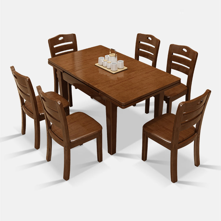 Traditional Style Standard Solid Wood Dining Room Set of Rectangle Shape for Kitchen Table Set 7 Piece Set Clearhalo 'Dining Room Sets' 'Dining Tables & Seating' 'dining_room_set' 'furn' 'furn_dining_room_set' 'Furniture' 'furniture_dining_room_set' 'Kitchen & Dining Furniture' 'kitchen&dining_furn' 'kitchen' 3522580