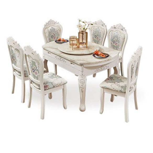 Glam Style Kitchen Marble Top Furniture of Standard Height Formal Dining RoomTable Set Clearhalo 'Dining Room Sets' 'Dining Tables & Seating' 'dining_room_set' 'furn' 'furn_dining_room_set' 'Furniture' 'furniture_dining_room_set' 'Kitchen & Dining Furniture' 'kitchen&dining_furn' 'kitchen' 3522592