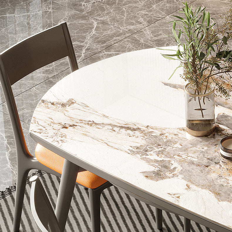 Scandinavian Sintered Stone Table Set of 5/7 with Round Table Retractable Dining Set Clearhalo 'Dining Room Sets' 'Dining Tables & Seating' 'dining_room_set' 'furn' 'furn_dining_room_set' 'Furniture' 'furniture_dining_room_set' 'Kitchen & Dining Furniture' 'kitchen&dining_furn' 'kitchen' 3522650