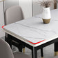 Glam Sintered Stone Rectangle Dining Room Set Space-Saving Design Dining Table Furniture Clearhalo 'Dining Room Sets' 'Dining Tables & Seating' 'dining_room_set' 'Furniture' 'furniture_dining_room_set' 'Kitchen & Dining Furniture' 'kitchen&dining_furn' 'kitchen' 3522659