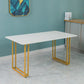 Glam Style Sintered Stone White Dining Room Set with Rectangle Table Formal Dining Table Furniture Clearhalo 'Dining Room Sets' 'Dining Tables & Seating' 'dining_room_set' 'furn' 'furn_dining_room_set' 'Furniture' 'furniture_dining_room_set' 'Kitchen & Dining Furniture' 'kitchen&dining_furn' 'kitchen' 3522680