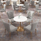 Glam Style Sintered Stone White Dining¬†Room¬†Set with Round Table Dining Table Furniture Clearhalo 'Dining Room Sets' 'Dining Tables & Seating' 'dining_room_set' 'furn' 'furn_dining_room_set' 'Furniture' 'furniture_dining_room_set' 'Kitchen & Dining Furniture' 'kitchen&dining_furn' 'kitchen' 3522684