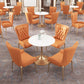 Glam Style Sintered Stone White Dining¬†Room¬†Set with Round Table Dining Table Furniture Clearhalo 'Dining Room Sets' 'Dining Tables & Seating' 'dining_room_set' 'furn' 'furn_dining_room_set' 'Furniture' 'furniture_dining_room_set' 'Kitchen & Dining Furniture' 'kitchen&dining_furn' 'kitchen' 3522695